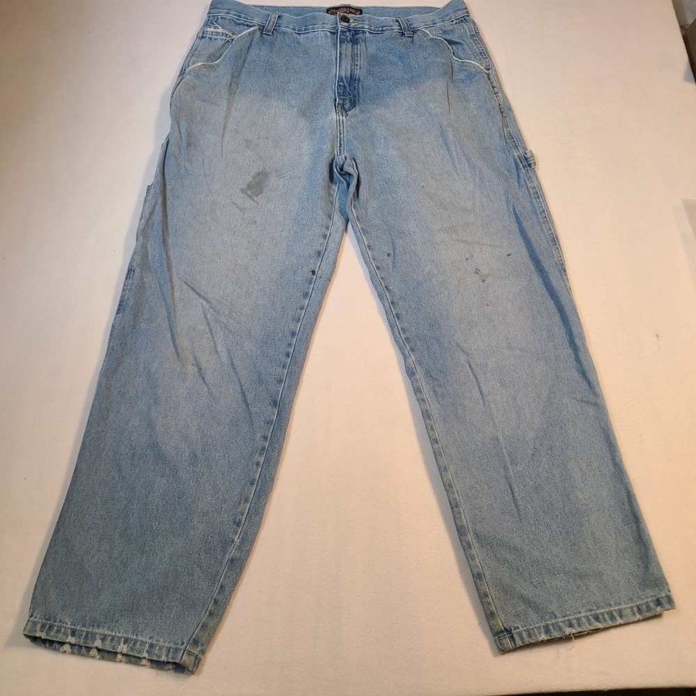 Vtg Steve & Barrys Carpenter Jeans Mens 36x30 Relaxed Light Blue Denim Y2K